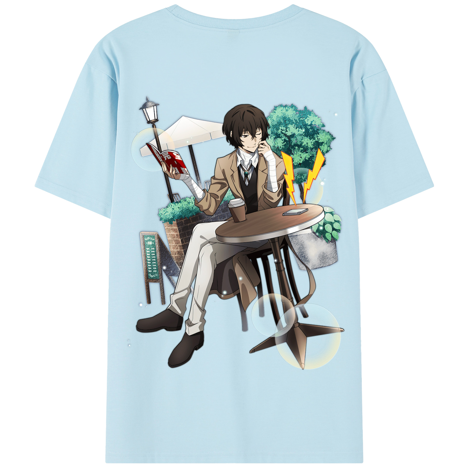 （画像用） 文豪ストレイドッグス Bungo Stray Dogs 綿100％半袖Tシャツ（背面プリント）